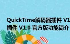 QuickTime解码器插件 V1.0 官方版（QuickTime解码器插件 V1.0 官方版功能简介）