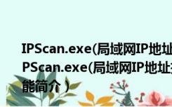 IPScan.exe(局域网IP地址扫描软件) V2.2.1 绿色免费版（IPScan.exe(局域网IP地址扫描软件) V2.2.1 绿色免费版功能简介）