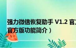 强力微信恢复助手 V1.2 官方版（强力微信恢复助手 V1.2 官方版功能简介）