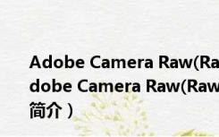 Adobe Camera Raw(Raw文件编辑器) V10.4 Mac版（Adobe Camera Raw(Raw文件编辑器) V10.4 Mac版功能简介）