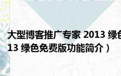 大型博客推广专家 2013 绿色免费版（大型博客推广专家 2013 绿色免费版功能简介）