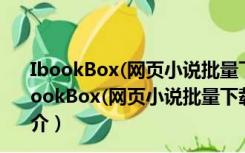 IbookBox(网页小说批量下载阅读器) V3.5.3.0 破解版（IbookBox(网页小说批量下载阅读器) V3.5.3.0 破解版功能简介）