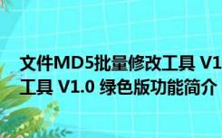 文件MD5批量修改工具 V1.0 绿色版（文件MD5批量修改工具 V1.0 绿色版功能简介）