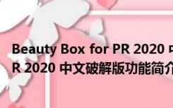 Beauty Box for PR 2020 中文破解版（Beauty Box for PR 2020 中文破解版功能简介）