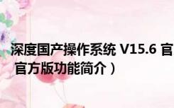 深度国产操作系统 V15.6 官方版（深度国产操作系统 V15.6 官方版功能简介）