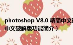 photoshop V8.0 精简中文破解版（photoshop V8.0 精简中文破解版功能简介）