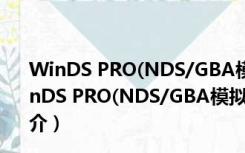 WinDS PRO(NDS/GBA模拟器) 2010.10 中文整合版（WinDS PRO(NDS/GBA模拟器) 2010.10 中文整合版功能简介）