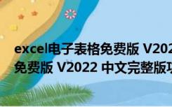 excel电子表格免费版 V2022 中文完整版（excel电子表格免费版 V2022 中文完整版功能简介）