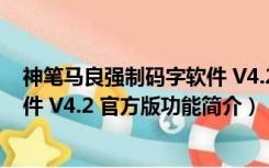 神笔马良强制码字软件 V4.2 官方版（神笔马良强制码字软件 V4.2 官方版功能简介）