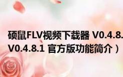 硕鼠FLV视频下载器 V0.4.8.1 官方版（硕鼠FLV视频下载器 V0.4.8.1 官方版功能简介）