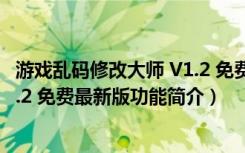 游戏乱码修改大师 V1.2 免费最新版（游戏乱码修改大师 V1.2 免费最新版功能简介）