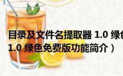 目录及文件名提取器 1.0 绿色免费版（目录及文件名提取器 1.0 绿色免费版功能简介）