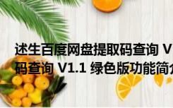 述生百度网盘提取码查询 V1.1 绿色版（述生百度网盘提取码查询 V1.1 绿色版功能简介）