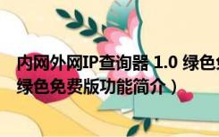 内网外网IP查询器 1.0 绿色免费版（内网外网IP查询器 1.0 绿色免费版功能简介）