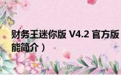 财务王迷你版 V4.2 官方版（财务王迷你版 V4.2 官方版功能简介）