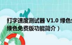 打字速度测试器 V1.0 绿色免费版（打字速度测试器 V1.0 绿色免费版功能简介）