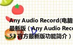 Any Audio Record(电脑音频录制软件) V5.9.3.853 官方最新版（Any Audio Record(电脑音频录制软件) V5.9.3.853 官方最新版功能简介）