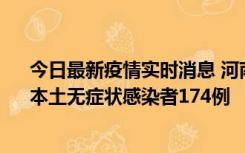 今日最新疫情实时消息 河南昨日新增本土确诊病例16例、本土无症状感染者174例