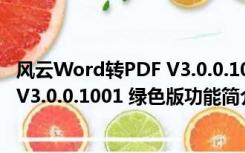 风云Word转PDF V3.0.0.1001 绿色版（风云Word转PDF V3.0.0.1001 绿色版功能简介）