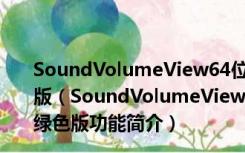 SoundVolumeView64位(电脑音量控制软件) V1.85 绿色版（SoundVolumeView64位(电脑音量控制软件) V1.85 绿色版功能简介）