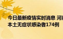 今日最新疫情实时消息 河南昨日新增本土确诊病例16例、本土无症状感染者174例