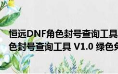 恒远DNF角色封号查询工具 V1.0 绿色免费版（恒远DNF角色封号查询工具 V1.0 绿色免费版功能简介）