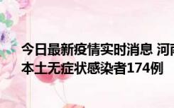 今日最新疫情实时消息 河南昨日新增本土确诊病例16例、本土无症状感染者174例