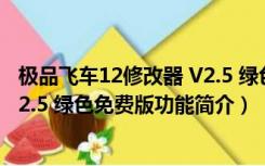 极品飞车12修改器 V2.5 绿色免费版（极品飞车12修改器 V2.5 绿色免费版功能简介）