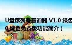 U盘序列号查询器 V1.0 绿色免费版（U盘序列号查询器 V1.0 绿色免费版功能简介）