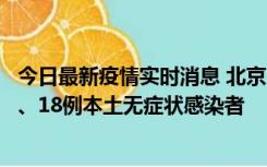 今日最新疫情实时消息 北京11月6日新增41例本土确诊病例、18例本土无症状感染者