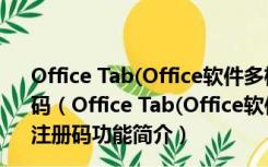 Office Tab(Office软件多标签浏览插件) V12 免费版含注册码（Office Tab(Office软件多标签浏览插件) V12 免费版含注册码功能简介）