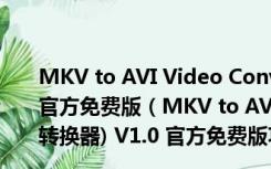 MKV to AVI Video Converter(MKV转avi转换器) V1.0 官方免费版（MKV to AVI Video Converter(MKV转avi转换器) V1.0 官方免费版功能简介）