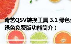 奇艺QSV转换工具 3.1 绿色免费版（奇艺QSV转换工具 3.1 绿色免费版功能简介）