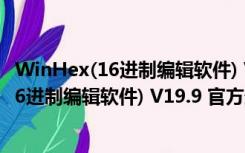 WinHex(16进制编辑软件) V19.9 官方最新版（WinHex(16进制编辑软件) V19.9 官方最新版功能简介）