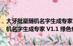 大牙批量随机名字生成专家 V1.1 绿色免费版（大牙批量随机名字生成专家 V1.1 绿色免费版功能简介）