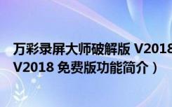 万彩录屏大师破解版 V2018 免费版（万彩录屏大师破解版 V2018 免费版功能简介）