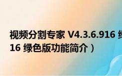 视频分割专家 V4.3.6.916 绿色版（视频分割专家 V4.3.6.916 绿色版功能简介）