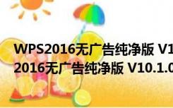 WPS2016无广告纯净版 V10.1.0.7106 绿色免费版（WPS2016无广告纯净版 V10.1.0.7106 绿色免费版功能简介）