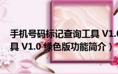 手机号码标记查询工具 V1.0 绿色版（手机号码标记查询工具 V1.0 绿色版功能简介）