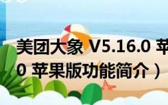 美团大象 V5.16.0 苹果版（美团大象 V5.16.0 苹果版功能简介）