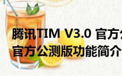 腾讯TIM V3.0 官方公测版（腾讯TIM V3.0 官方公测版功能简介）