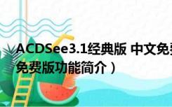 ACDSee3.1经典版 中文免费版（ACDSee3.1经典版 中文免费版功能简介）