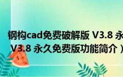 钢构cad免费破解版 V3.8 永久免费版（钢构cad免费破解版 V3.8 永久免费版功能简介）