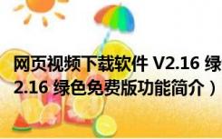 网页视频下载软件 V2.16 绿色免费版（网页视频下载软件 V2.16 绿色免费版功能简介）