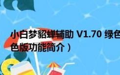 小白梦貂蝉辅助 V1.70 绿色版（小白梦貂蝉辅助 V1.70 绿色版功能简介）