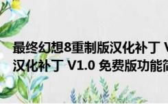 最终幻想8重制版汉化补丁 V1.0 免费版（最终幻想8重制版汉化补丁 V1.0 免费版功能简介）