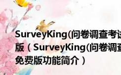 SurveyKing(问卷调查考试系统制作工具) V0.3.2 绿色免费版（SurveyKing(问卷调查考试系统制作工具) V0.3.2 绿色免费版功能简介）