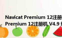 Navicat Premium 12注册机 V4.9 绿色免费版（Navicat Premium 12注册机 V4.9 绿色免费版功能简介）