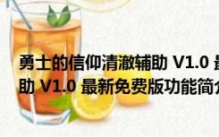 勇士的信仰清澈辅助 V1.0 最新免费版（勇士的信仰清澈辅助 V1.0 最新免费版功能简介）