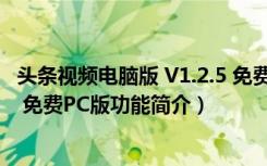 头条视频电脑版 V1.2.5 免费PC版（头条视频电脑版 V1.2.5 免费PC版功能简介）